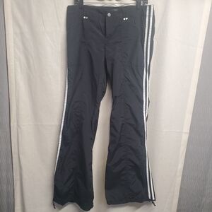 Express Black Track Pants with White Stripes